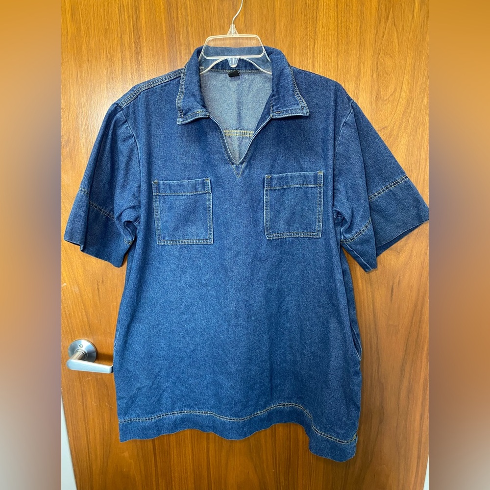 SHEIN women Dark Blue denim Casual dress